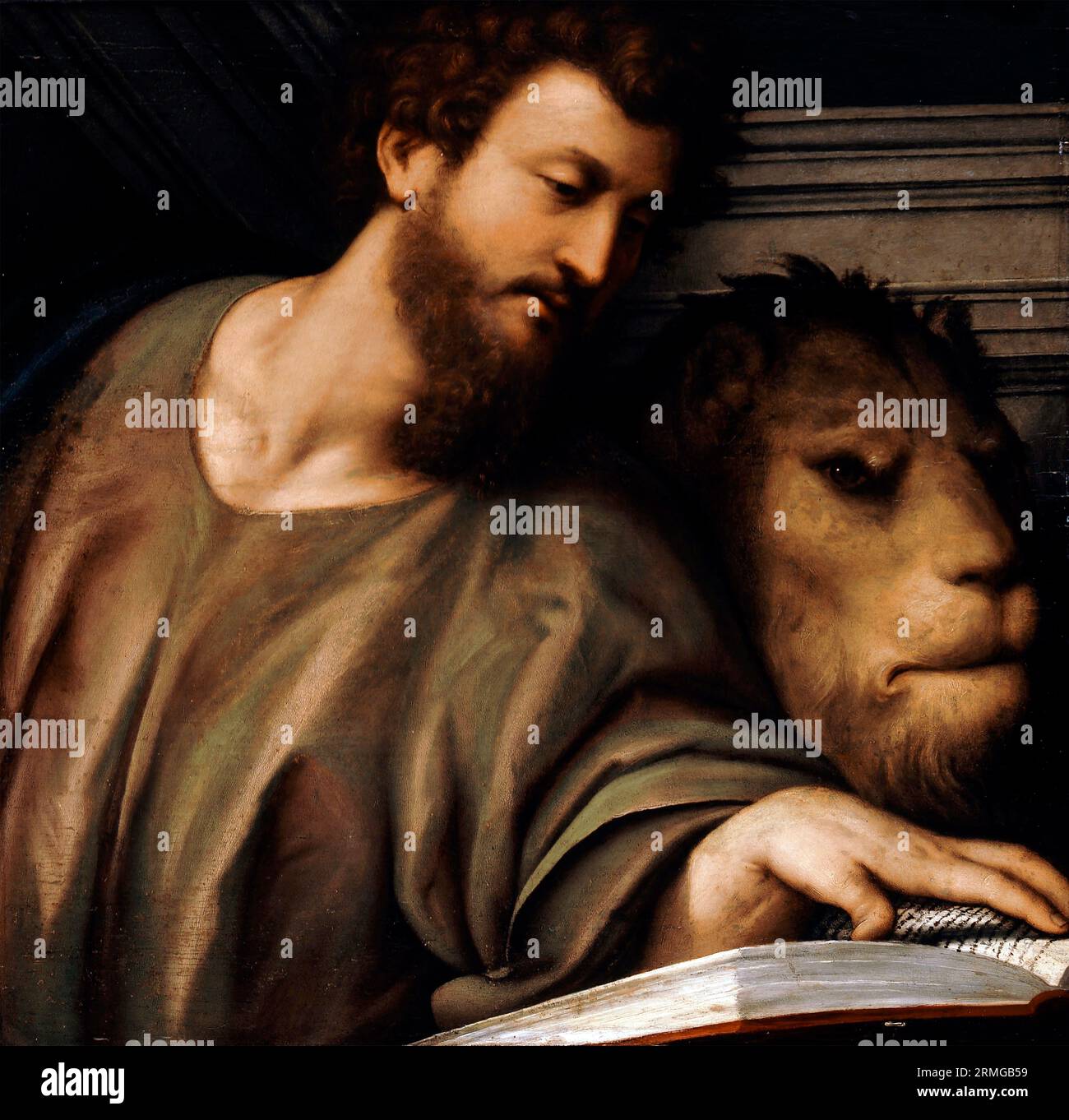 San Marco Evangelista di il Pordenone (Giovanni Antonio de’ Sacchis: c. 1484-1539), olio su legno, c. 1535 Foto Stock