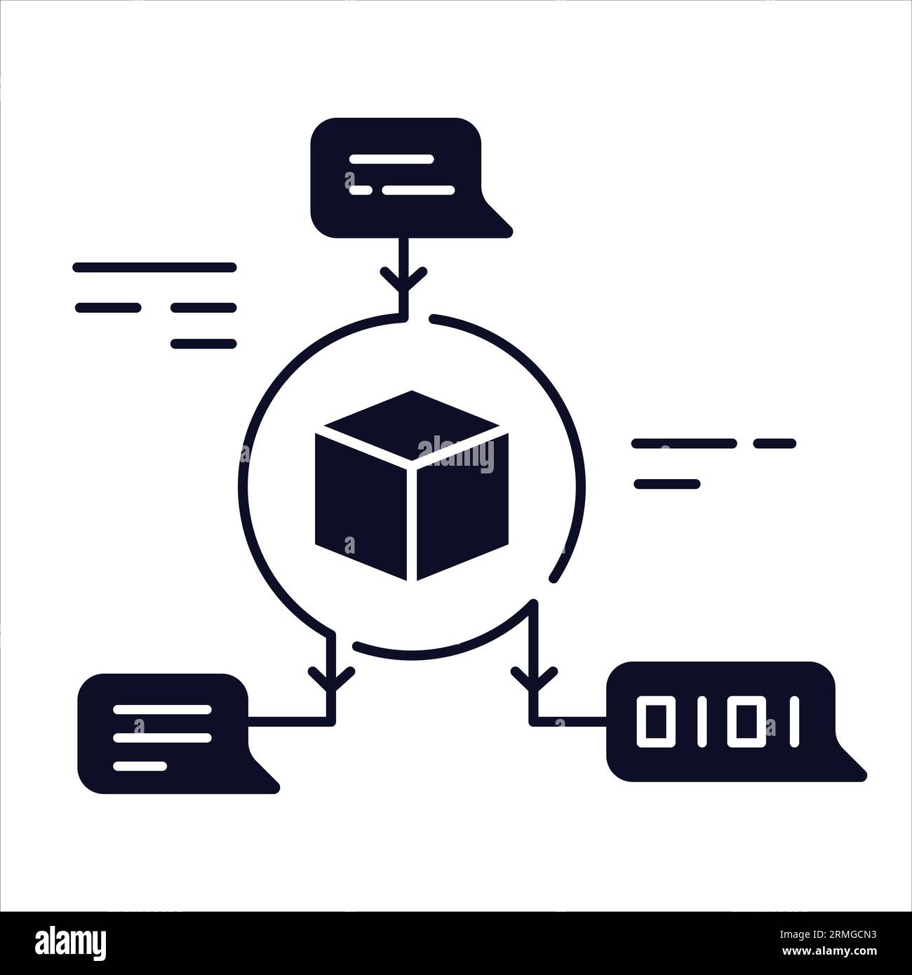 Illustrazione di un modello linguistico di grandi dimensioni: Intelligenza artificiale per la comprensione del linguaggio naturale. Illustrazione Vettoriale