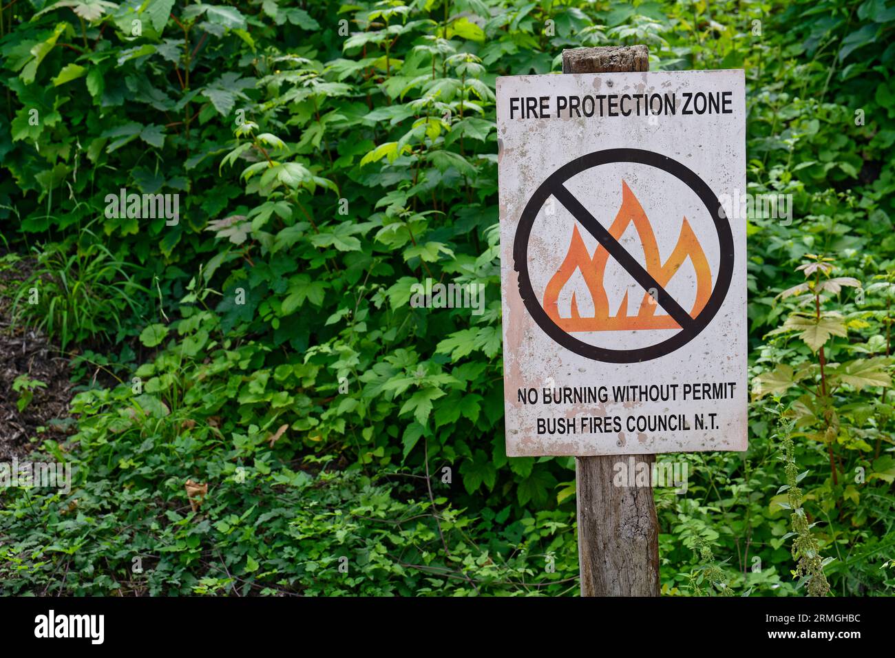 Avviso di pericolo di incendio nella foresta Foto Stock