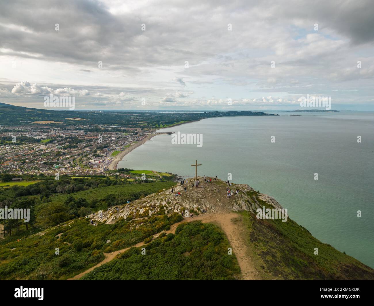 Vista aerea dalla parte superiore di Bray Head Foto Stock