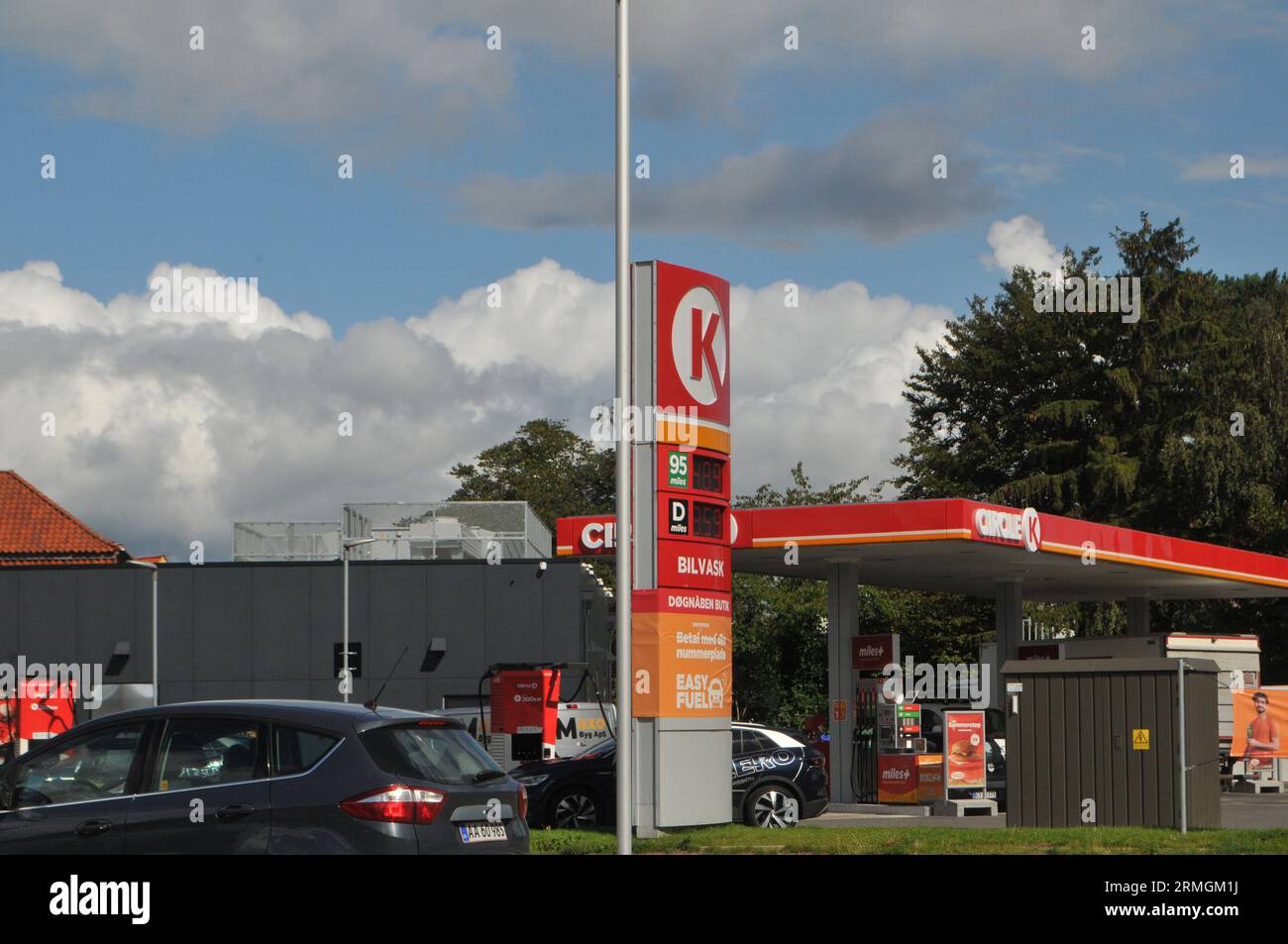 28 agosto 2023/stazione di servizio K-Circle nella città di Herlve capitale danese Copenaghen Danimarca. (Foto: Francis Joseph Dean/Dean Pictures) Foto Stock