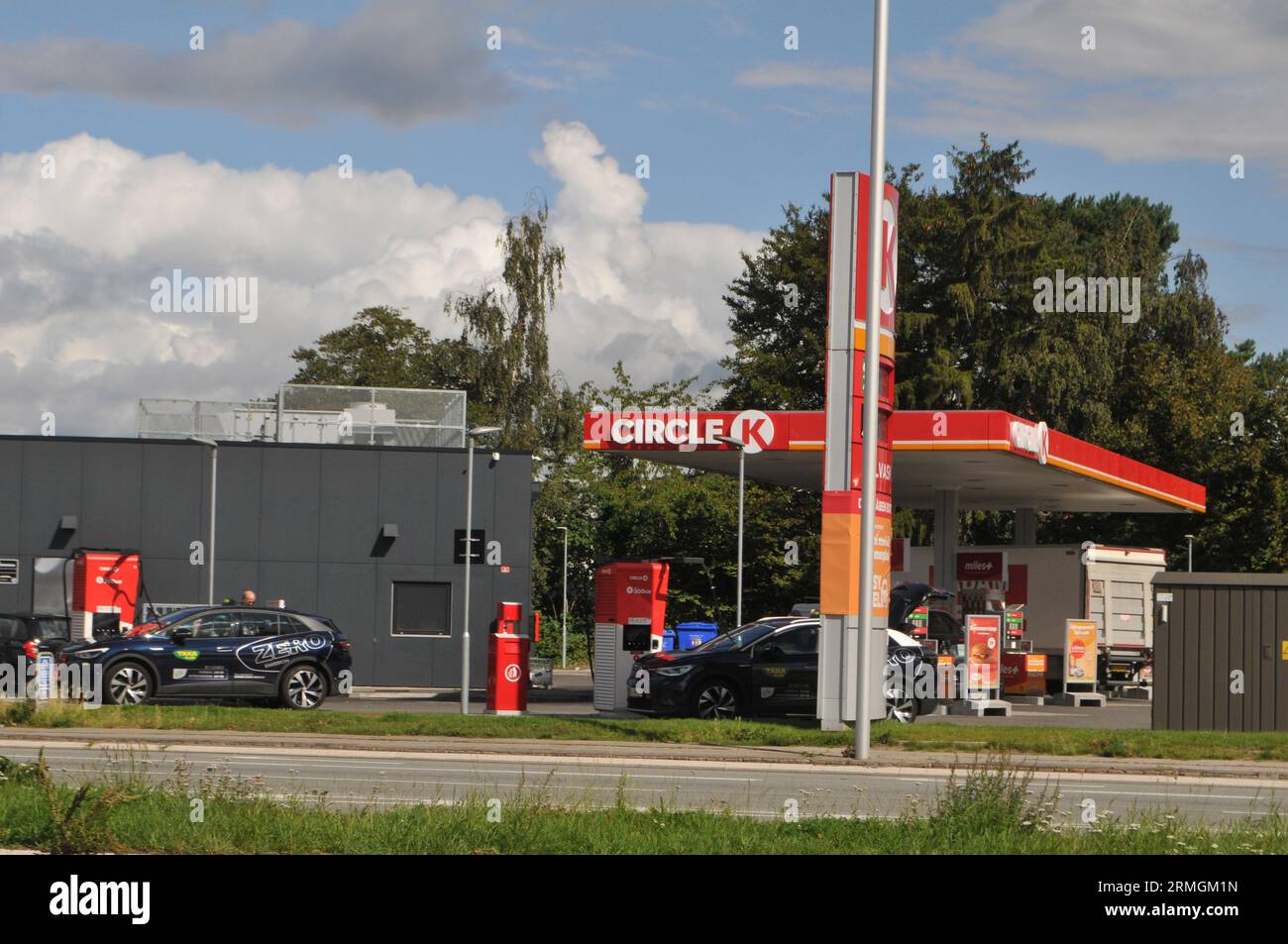 28 agosto 2023/stazione di servizio K-Circle nella città di Herlve capitale danese Copenaghen Danimarca. (Foto: Francis Joseph Dean/Dean Pictures) Foto Stock