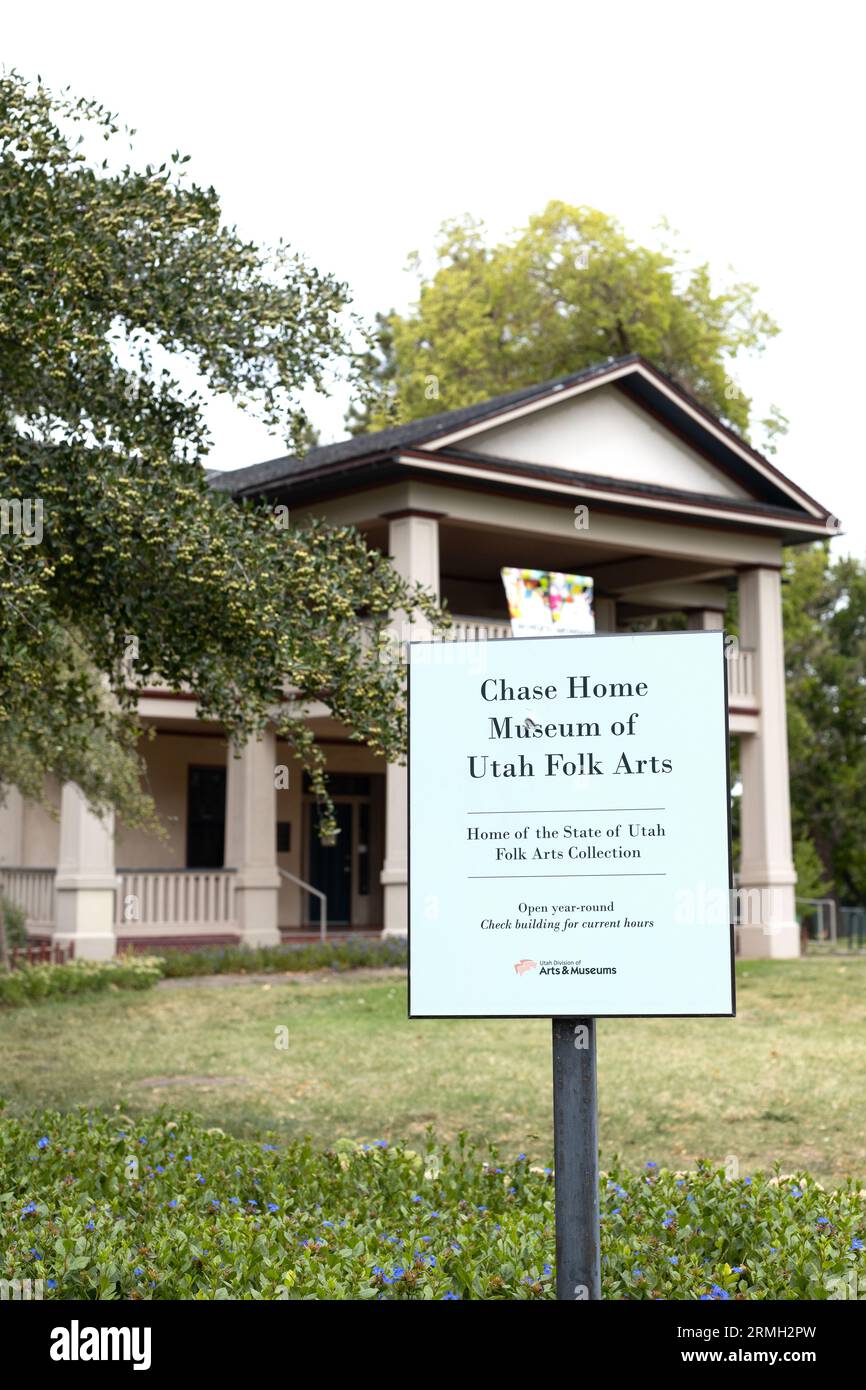 Il Museum of Utah Folk Arts nel Liberty Park di Salt Lake City, Utah. Foto Stock