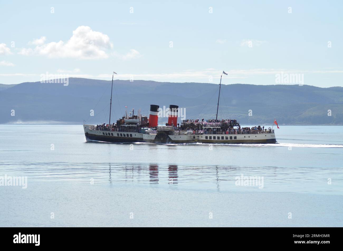 PS Waverley, Glasgow, l'ultimo piroscafo a pale che trasporta passeggeri in mare al mondo Foto Stock