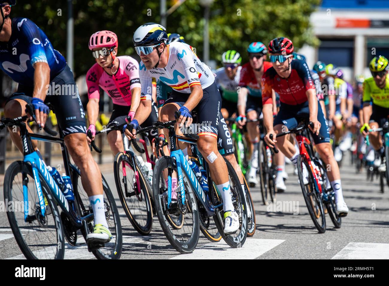 Suria, Catalogna, Spagna. 28 agosto 2023. Tour della Spagna 2023 fase 3, da Suria ad Arinsal, Andorra; 146 OIER LAZKANO LOPEZ durante la fase 3 de la Vuelta Espa&#xf1;a.. Credito: Action Plus Sports/Alamy Live News Foto Stock