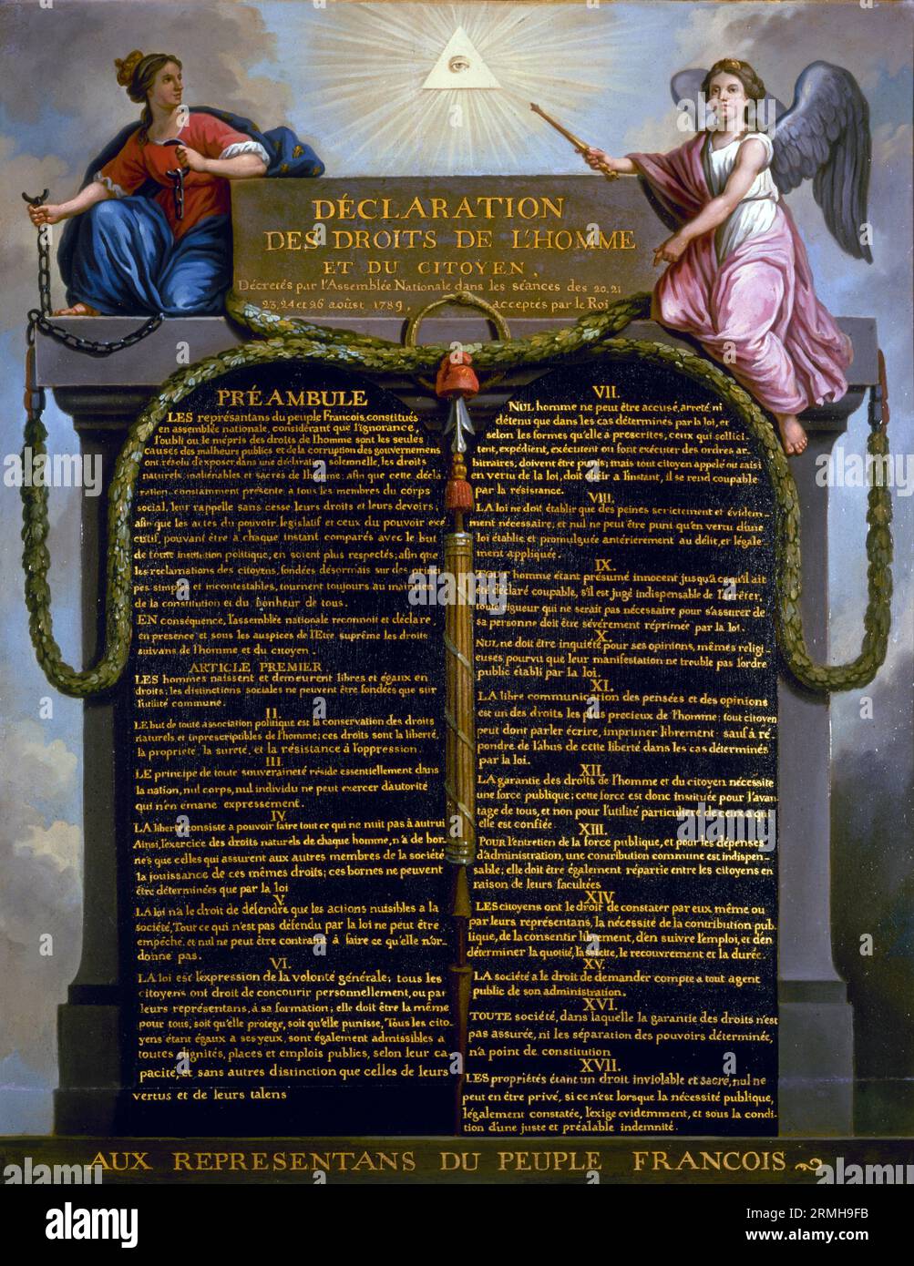 Dichiarazione dei diritti dell'uomo e del cittadino, dipinta da Jean-Jacques-Francois le Barbier Foto Stock