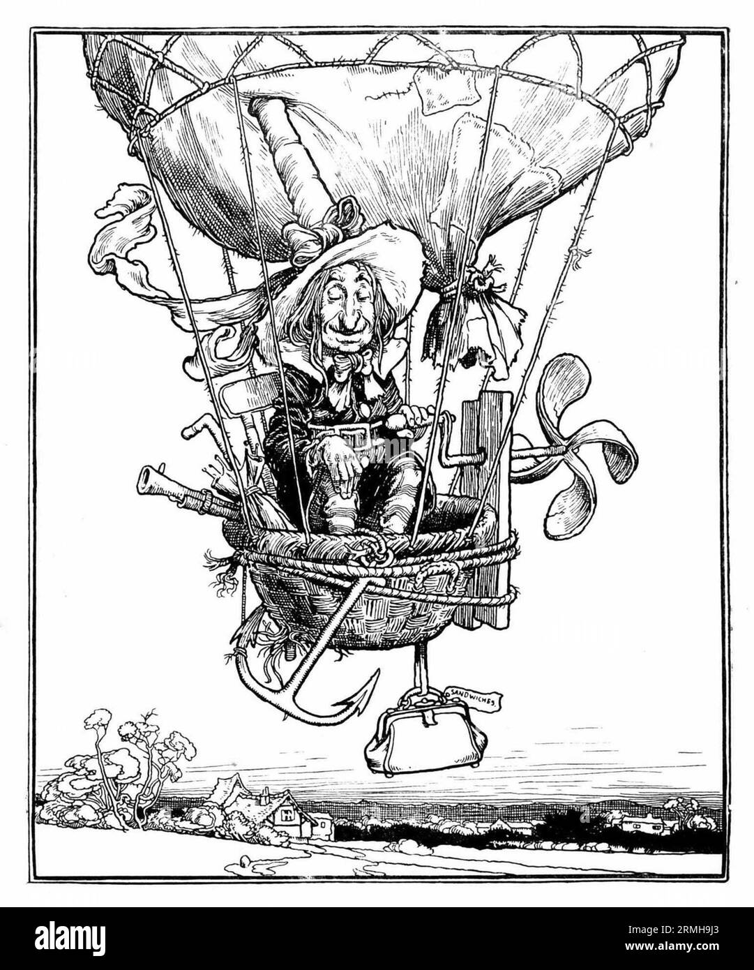 Un'illustrazione da The Adventures of Uncle Lubin (1902) William Heath Robinson Foto Stock