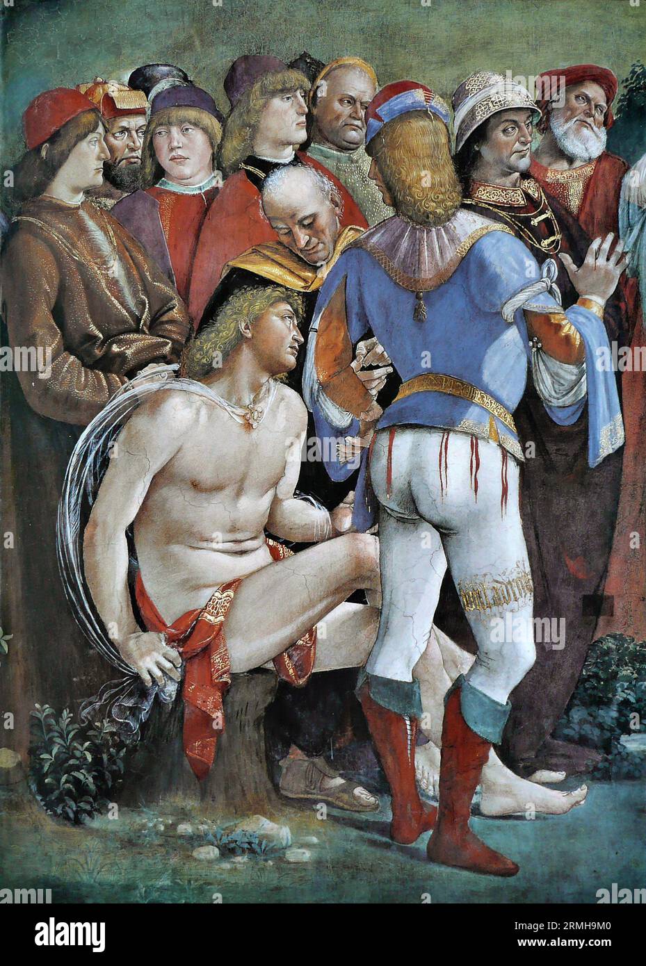 Testamento e morte di Mosè, particolare del dipinto di Luca Signorelli Foto Stock