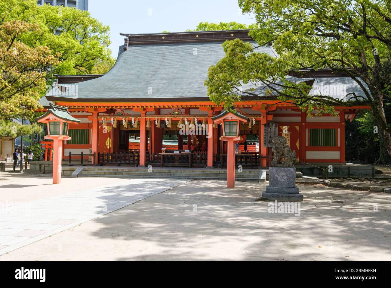 Giappone, Fukuoka, Hakata. Santuario shintoista Sumiyoshi. Foto Stock