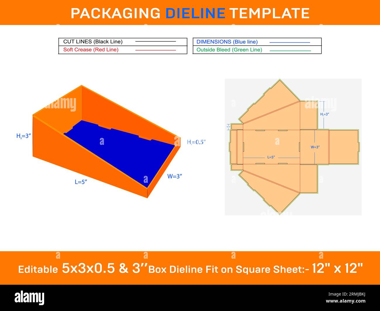 Modello di linea di stampi per scatole di cartone autoguardanti SVG, ai, EPS, PDF, DXF, JPG, file PNG Illustrazione Vettoriale