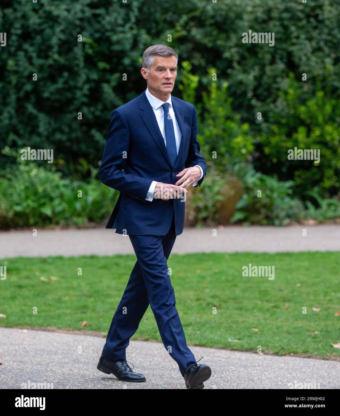 Londra, Inghilterra, Regno Unito. 29 agosto 2023. Il Segretario di Stato per i trasporti MARK HARPER è visto a Westminster mentre appare nelle trasmissioni televisive del mattino. (Immagine di credito: © Tayfun salci/ZUMA Press Wire) SOLO USO EDITORIALE! Non per USO commerciale! Foto Stock