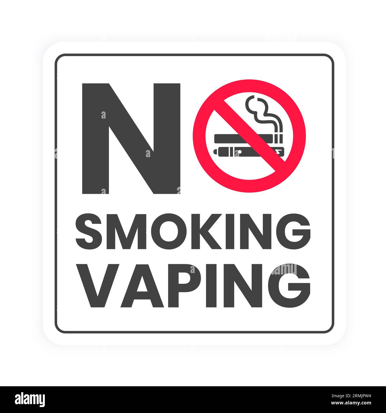 Cartello vietato fumare e non svapare Immagine e Vettoriale - Alamy