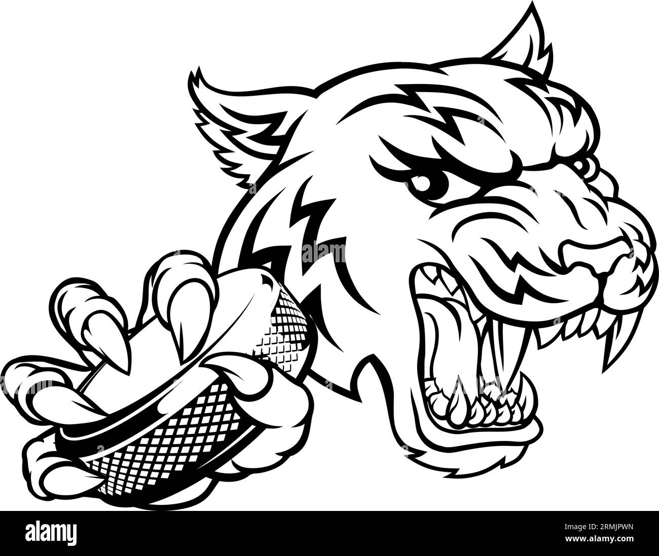 Tiger Ice Hockey Player animale mascotte sportive Illustrazione Vettoriale Tiger Ice Hockey Player animale mascotte sportive Illustrazione Vettoriale