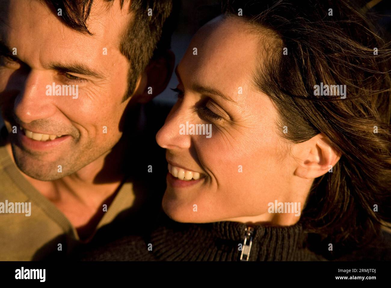 Close up della Coppia sorridente Foto Stock