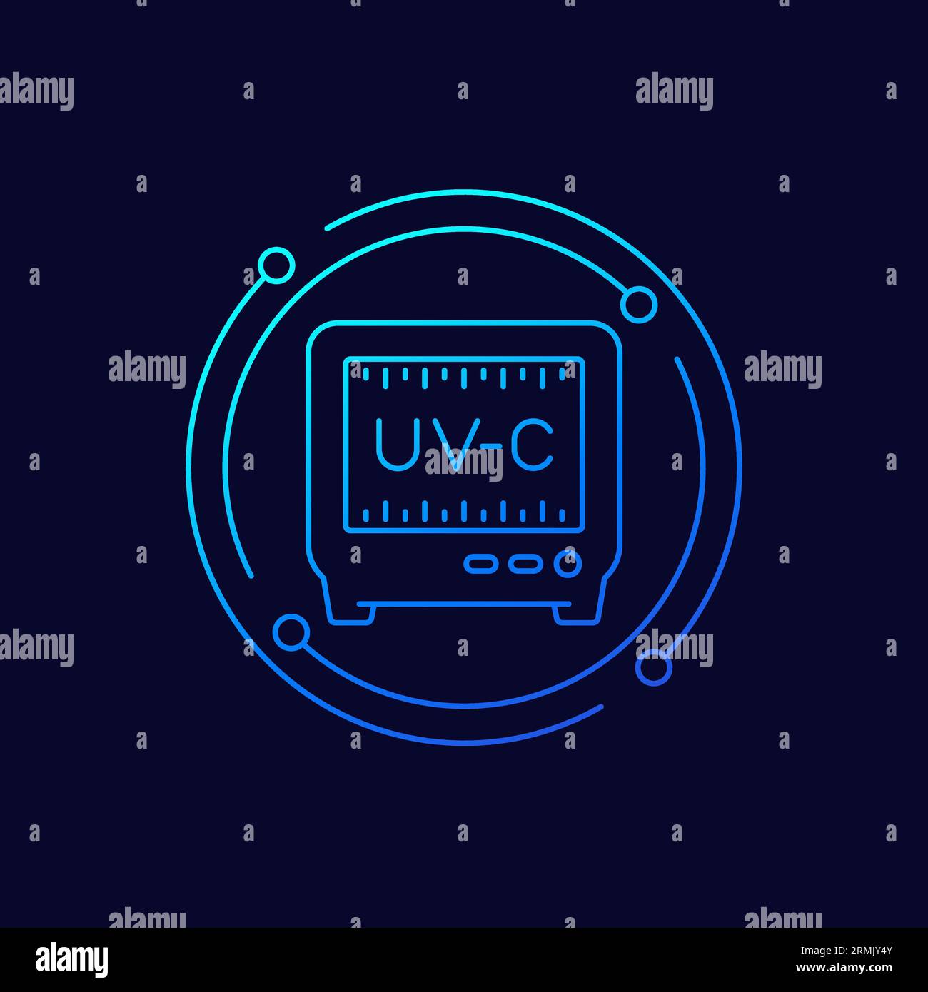 Disinfettatore UV-C, icona dello sterilizzatore, design lineare Illustrazione Vettoriale
