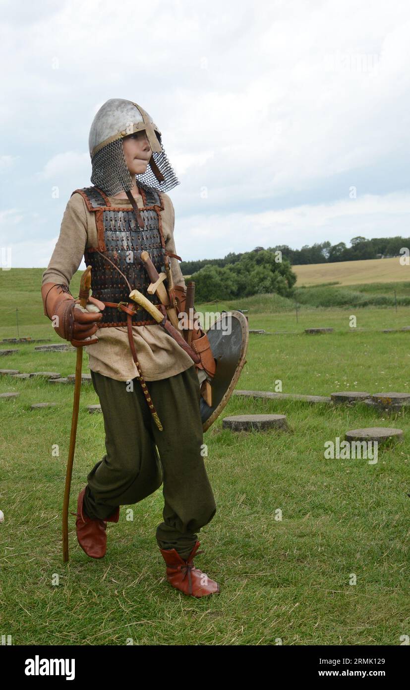 Il Trelleborgs Viking Festival a Slagelse, Zelanda, Danimarca. Foto Stock
