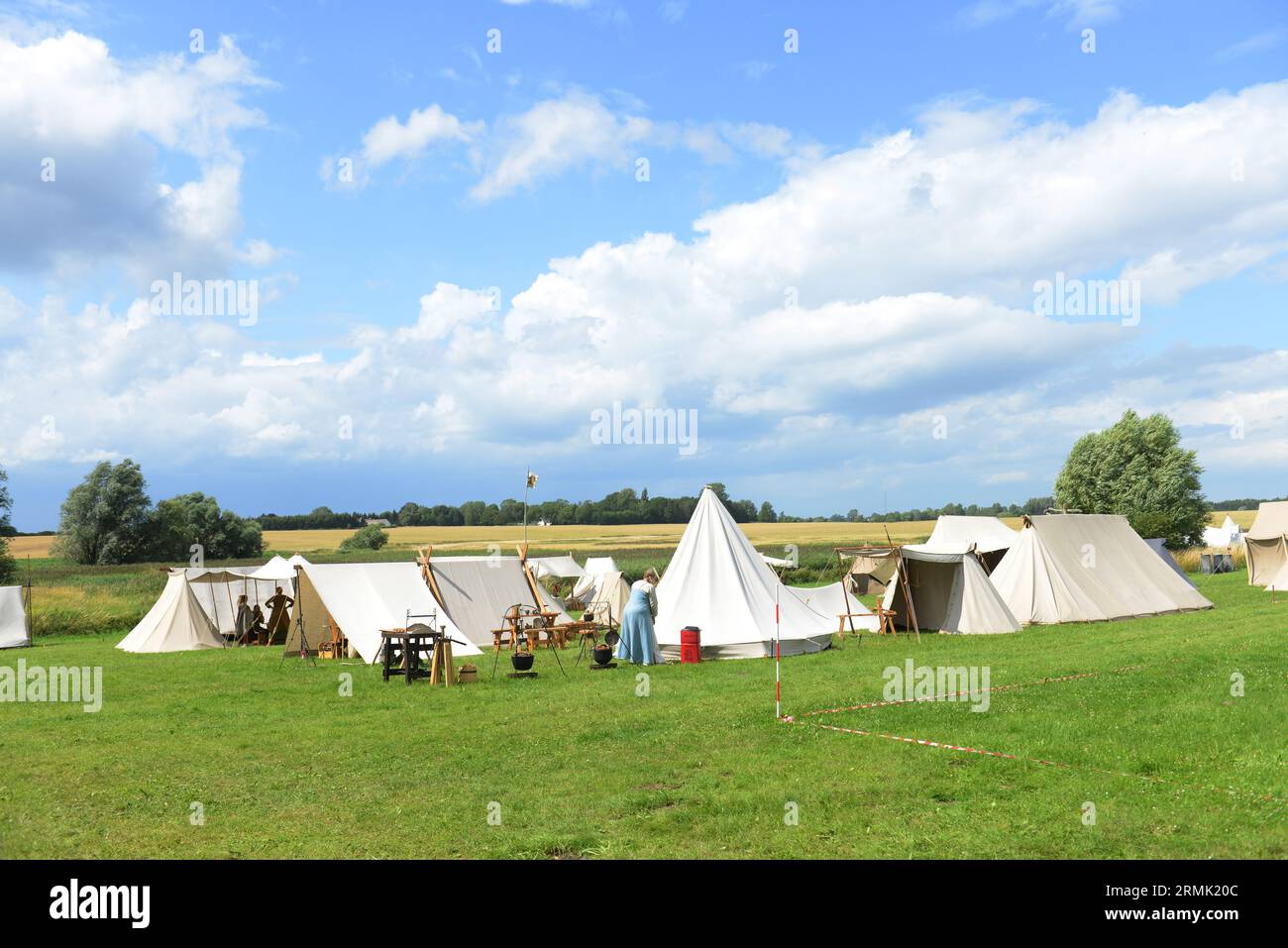 Il Trelleborgs Viking Festival a Slagelse, Zelanda, Danimarca. Foto Stock