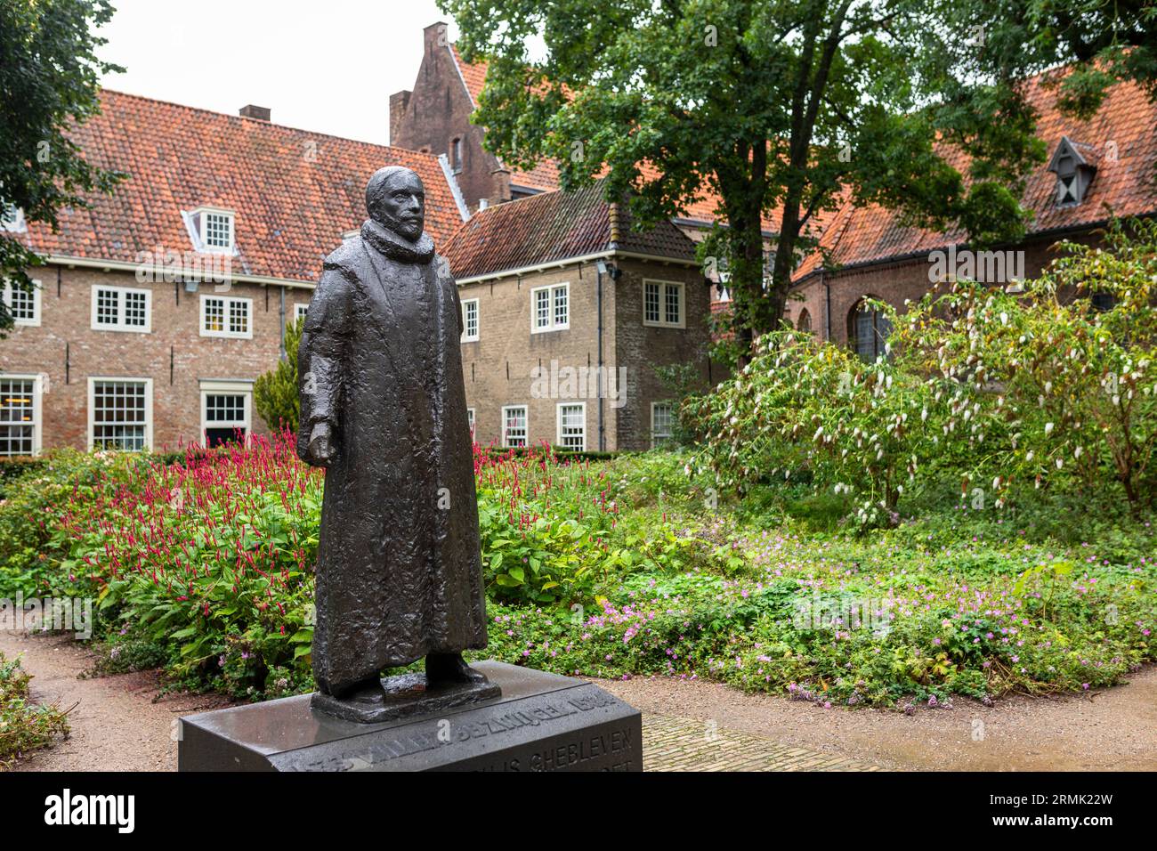 Statua di Willem van Oranje al Prinsenhof di Delft, Paesi Bassi Foto Stock