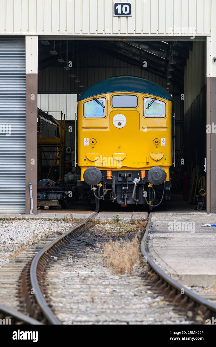 Motore locomotiva Blue British Diesel Foto Stock