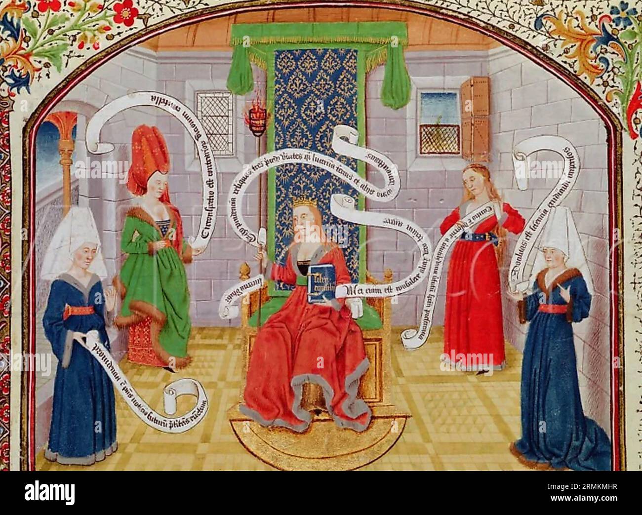 LA TEORIA DELLE VIRTÙ INTELLETTUALI. Un'illustrazione del XV secolo da "Etica politica ed economia" di Aristotele Foto Stock