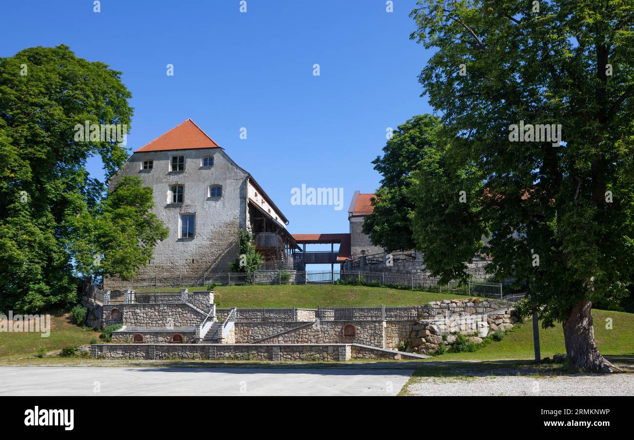 Palcoscenico all'aperto, castello Frauenstein, miniere, Innviertel, alta Austria, Austria Foto Stock