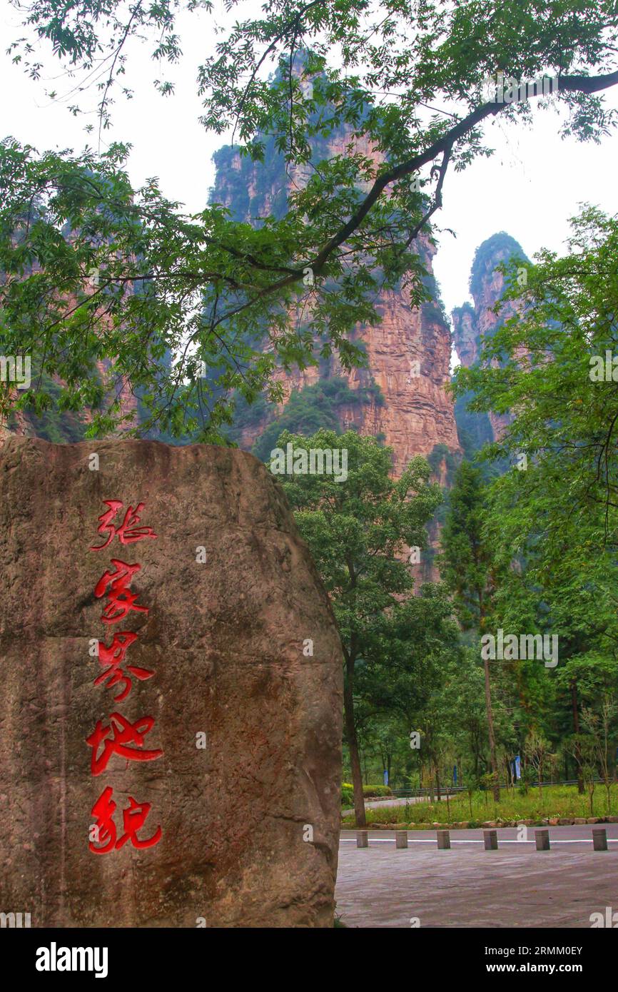 ): Viaggia attraverso i panorami maestosi delle maestose montagne della Cina simili ad avatar, dove la realtà incontra la meraviglia cinematografica Foto Stock