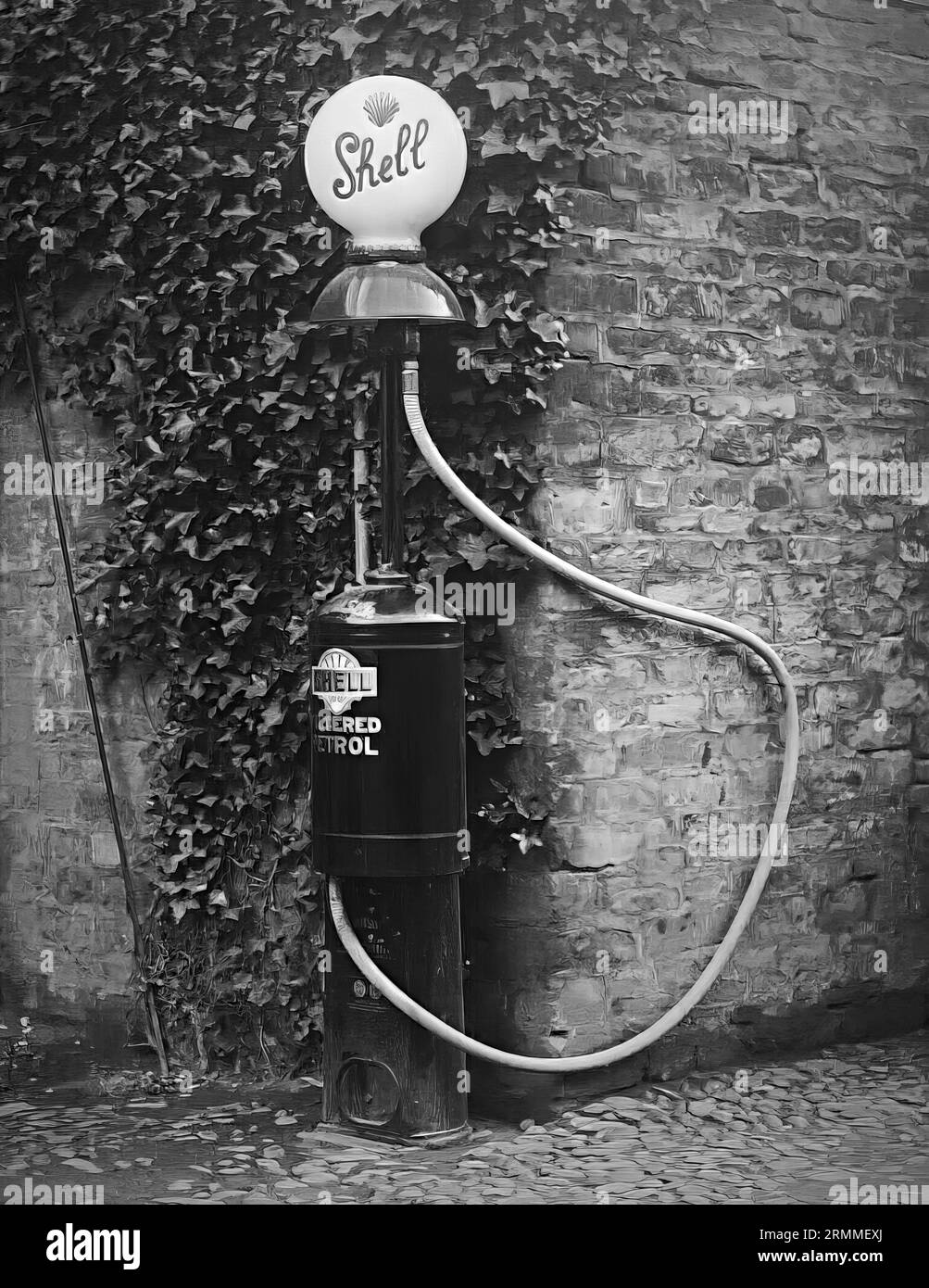 Pompa benzina Shell vintage Foto Stock