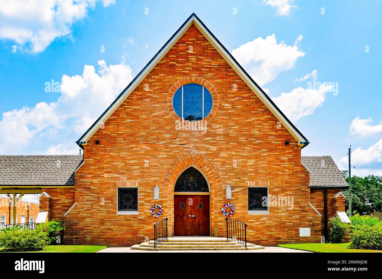 St Paul's Lutheran Church è raffigurata, 19 agosto 2023, a Foley, Alabama. La chiesa in stile gotico fu costruita nel 1958. Foto Stock