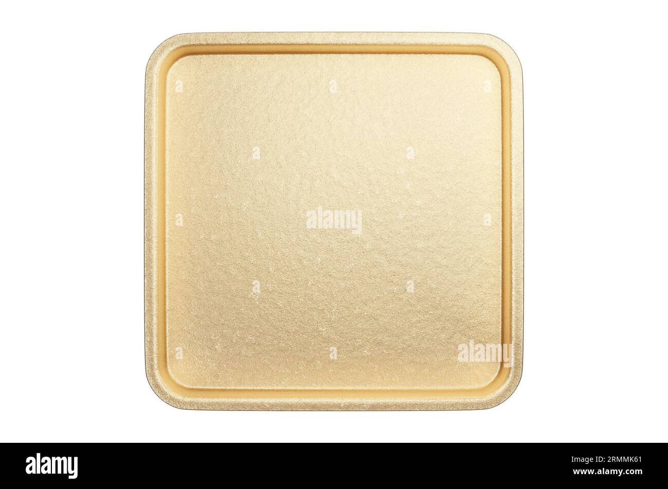 Illustrazione 3D, elegante design ovale lucido dorato per emblema vuoto, medaglia ed effetto di luce gradiente su piastra isolata su sfondo bianco. Foto Stock