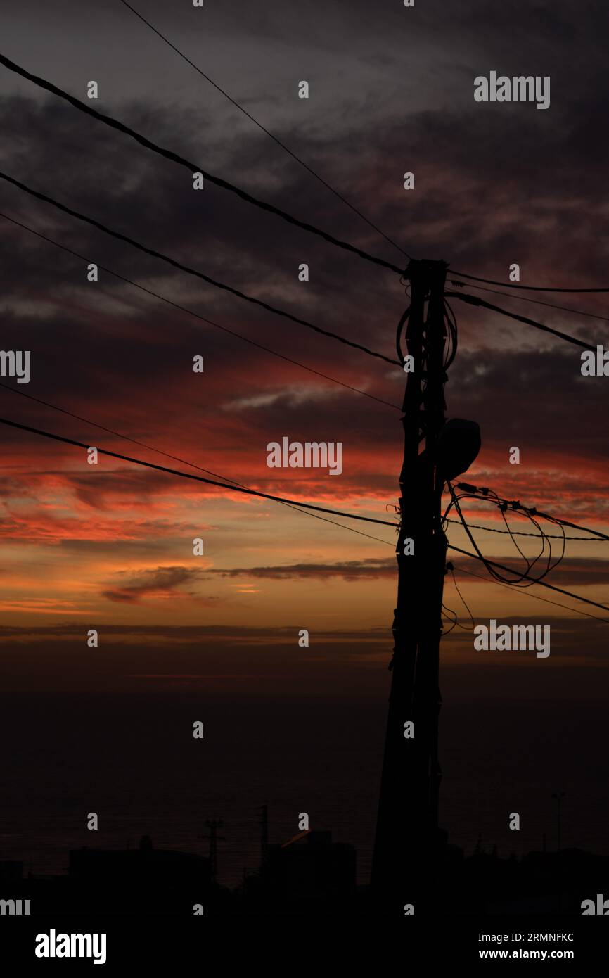 Scenografica silhouette Sunset Sky Foto Stock