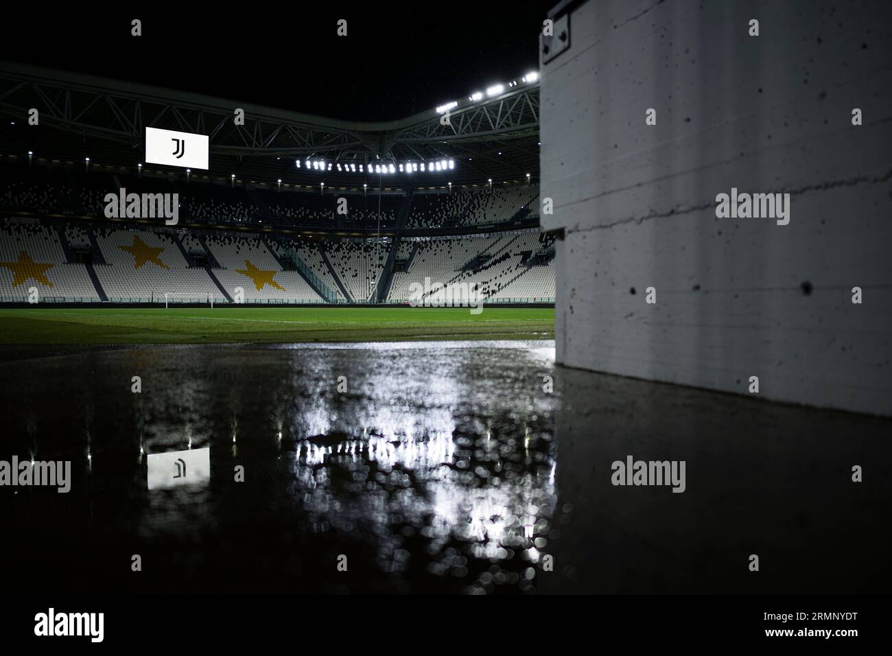 La vista generale all'interno dello stadio Allianz è visibile alla fine della partita di serie A tra Juventus FC e Bologna FC. Foto Stock