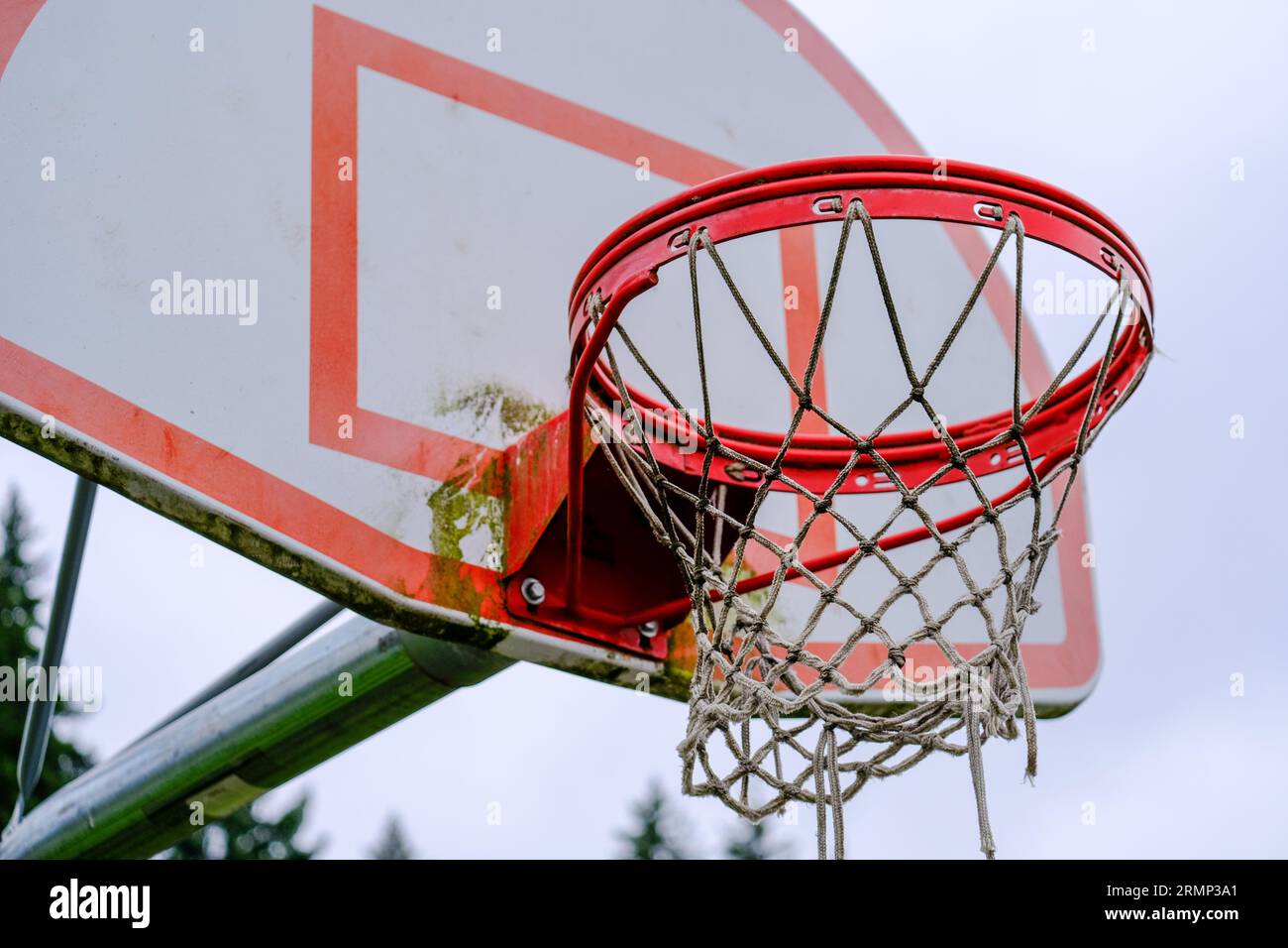 Cerchio da basket Weatherbeaten Foto Stock