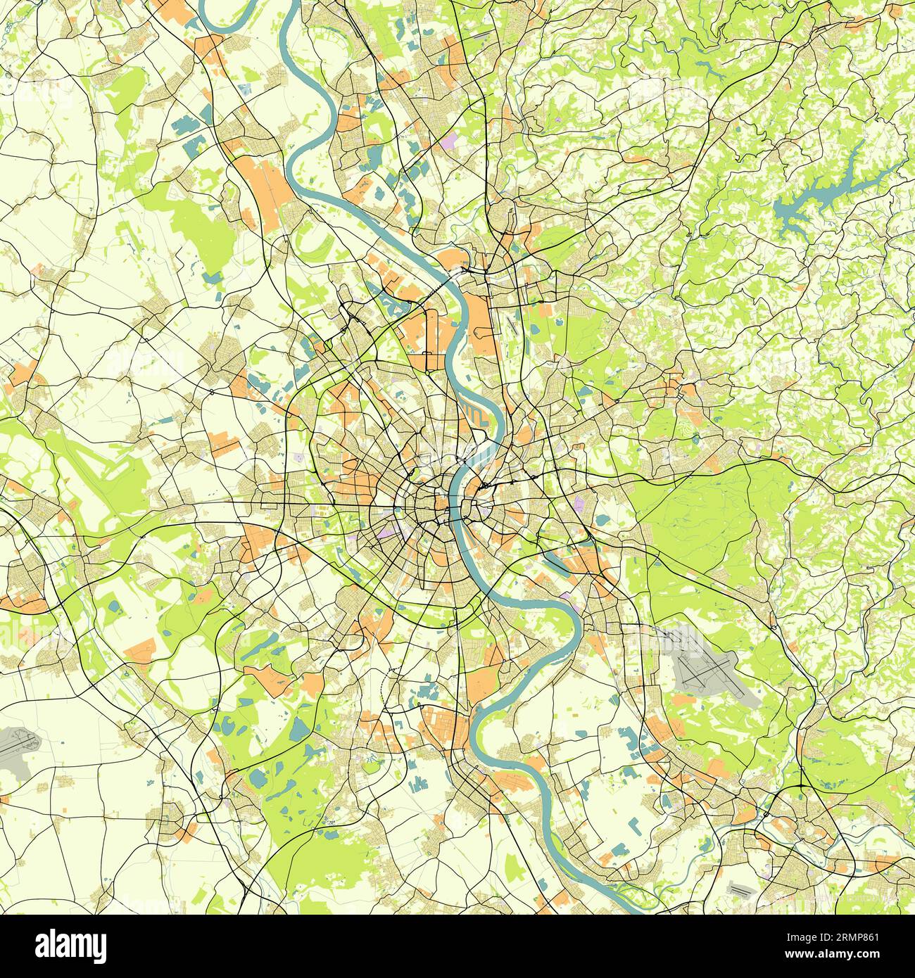 Mappa vettoriale della città di Colonia, Germania Illustrazione Vettoriale