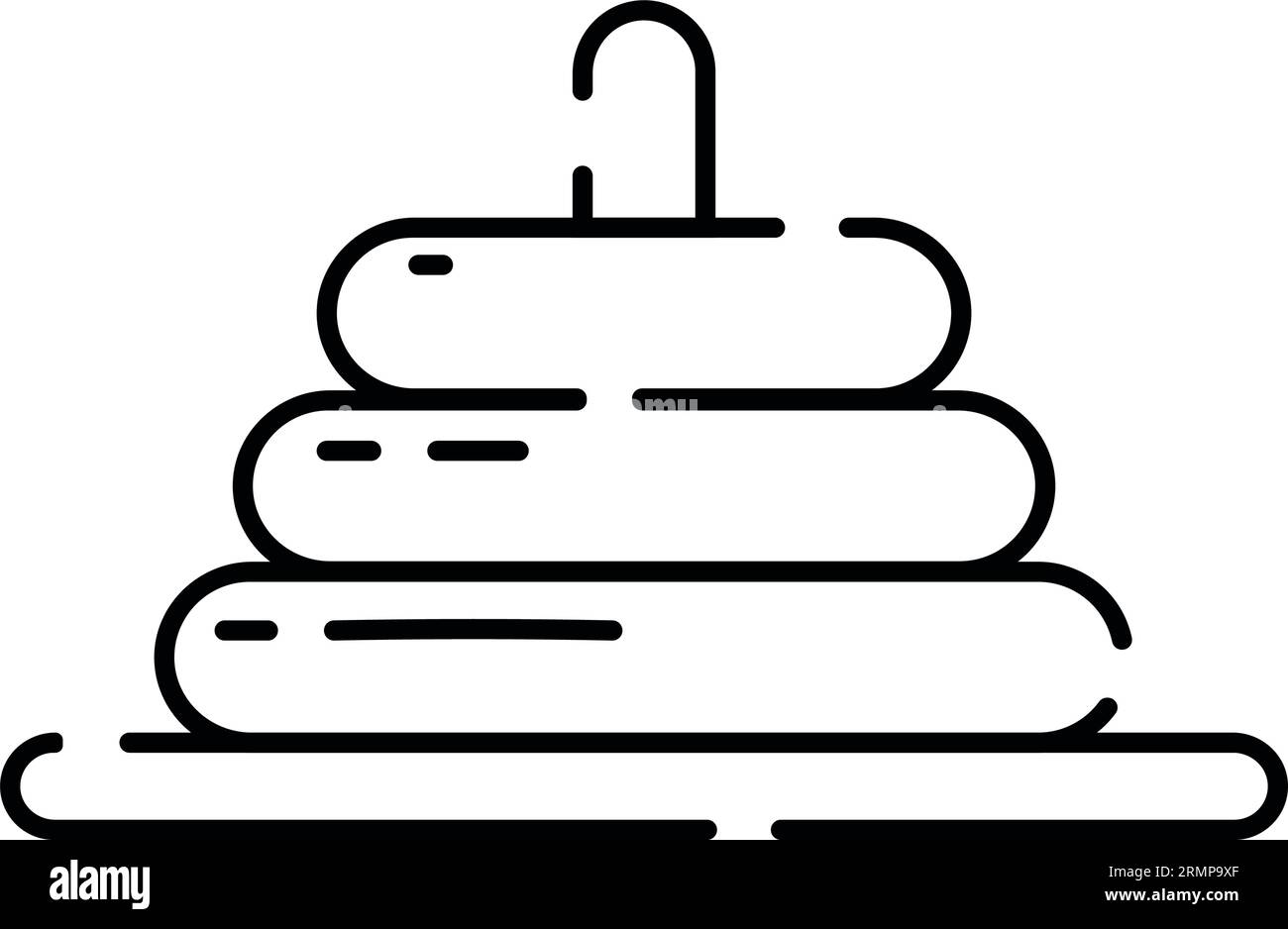 Icona di schizzo del giocattolo piramidale piatta isolata Vector Illustrazione Vettoriale