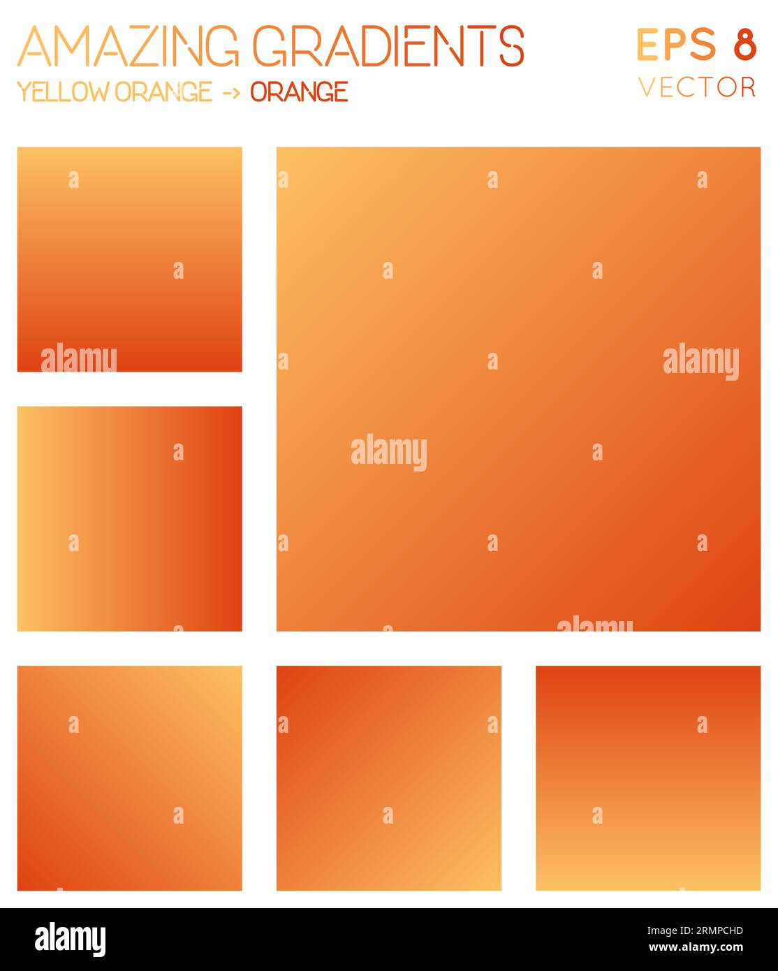 Sfumature colorate in tonalità di giallo arancione e arancione. Sfondo gradiente adorabile, illustrazione vettoriale risplendente. Illustrazione Vettoriale