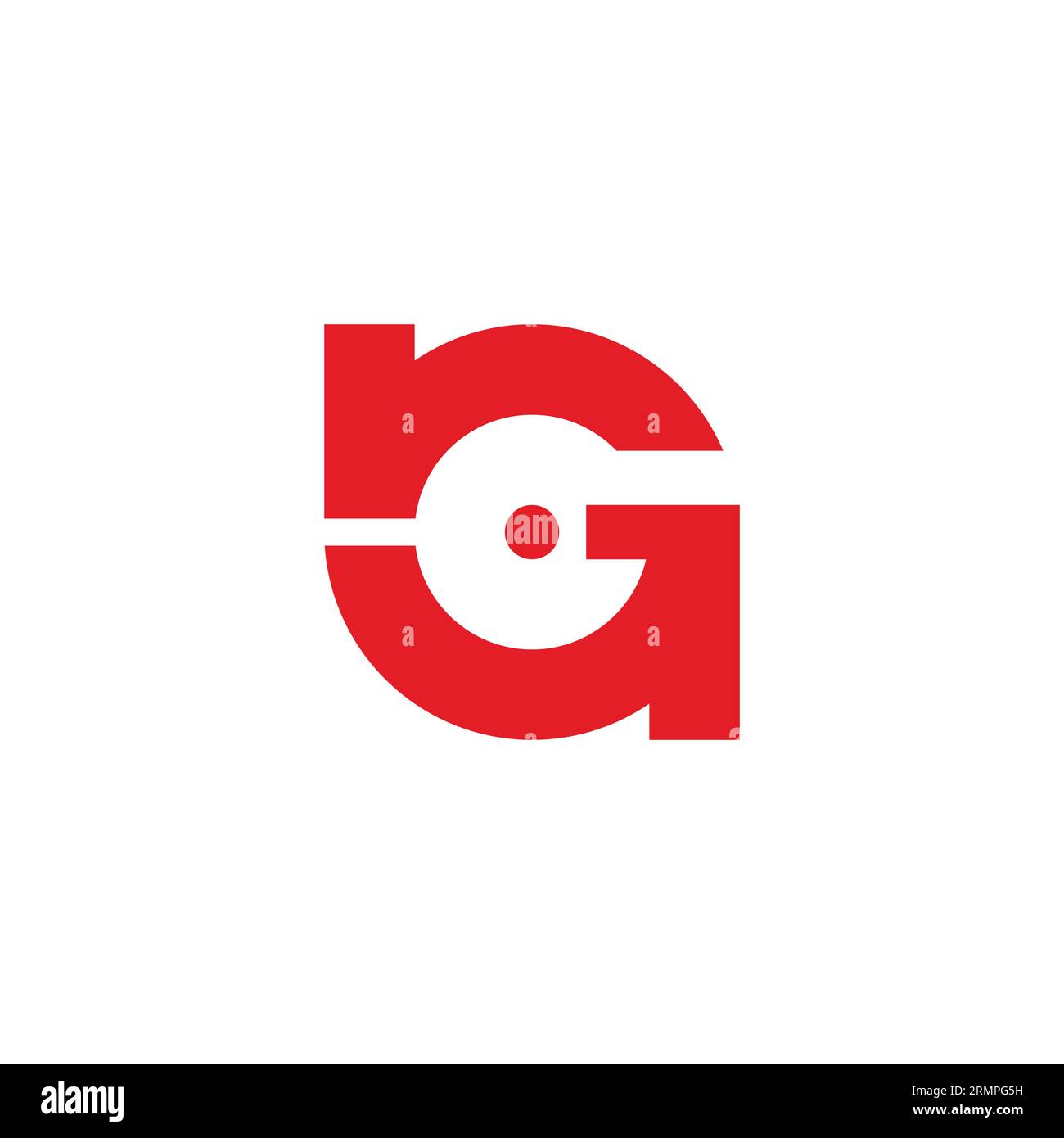 vettore logo geometrico lettera rg rotondo Illustrazione Vettoriale