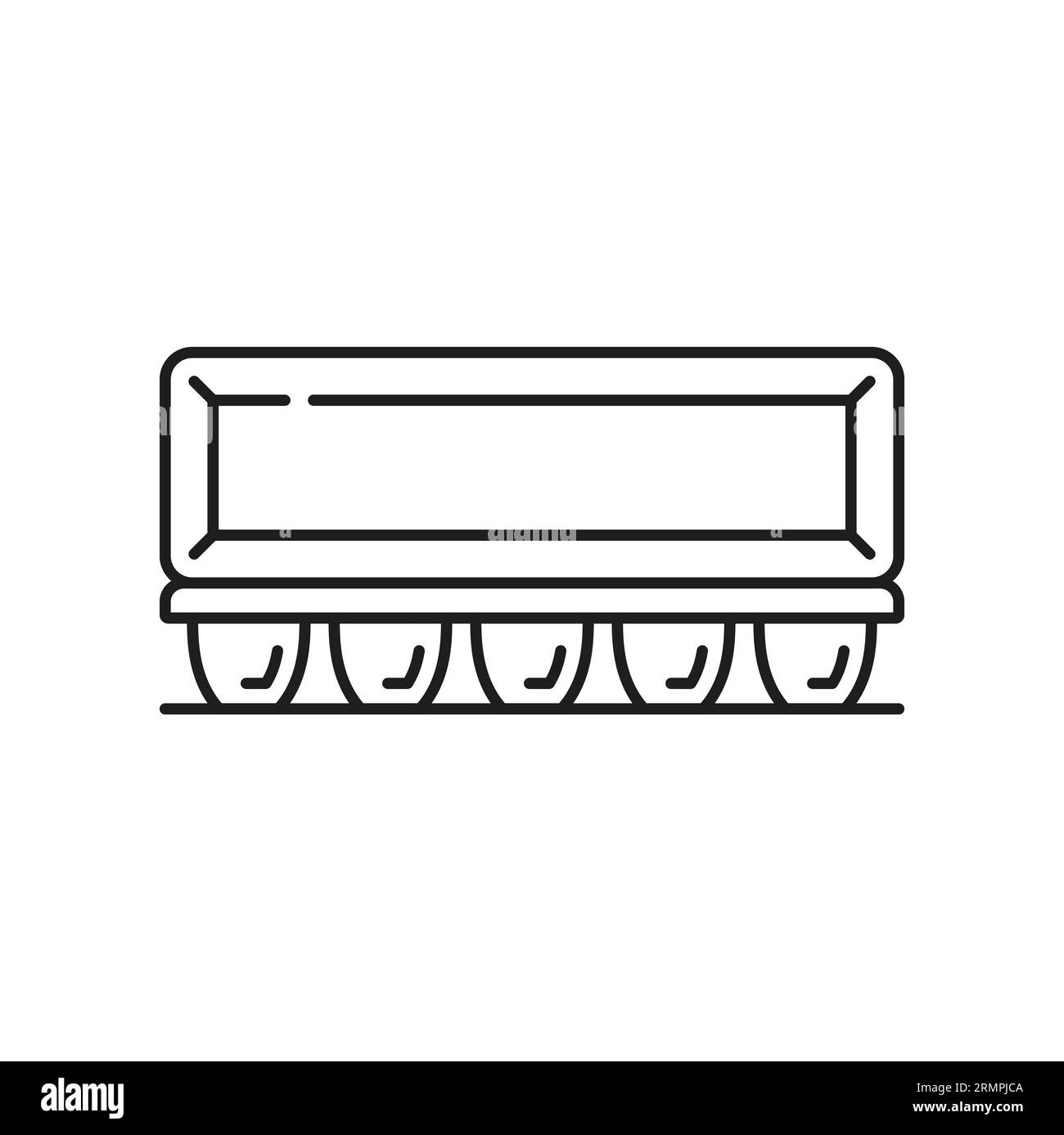Modello di confezione di uova, vassoio per alimenti vuoto, scatola o contenitore con contorno isolato. Confezione di prodotti Vector Natural, contenitore in plastica per alimenti Illustrazione Vettoriale