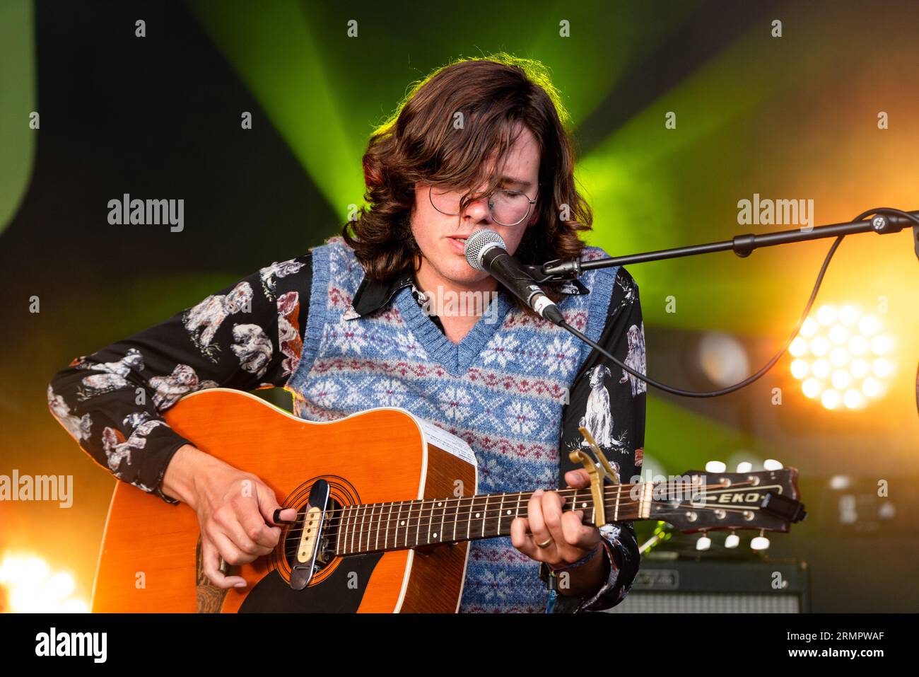 Spencer Cullum on the Walled Garden Stage al Green Man Festival in Galles, Regno Unito, agosto 2023. Foto: Rob Watkins Foto Stock