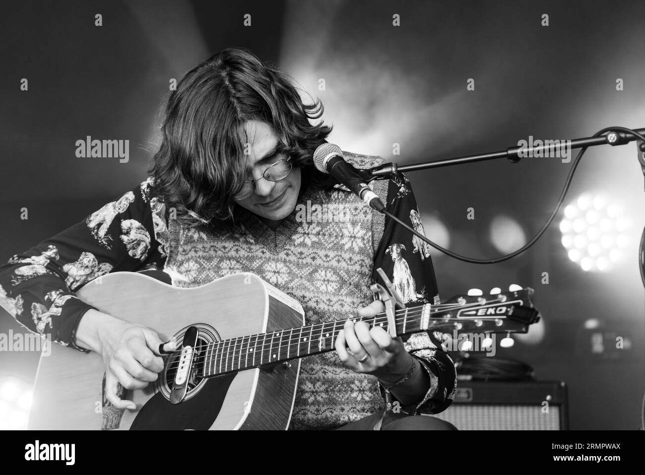 Spencer Cullum on the Walled Garden Stage al Green Man Festival in Galles, Regno Unito, agosto 2023. Foto: Rob Watkins Foto Stock