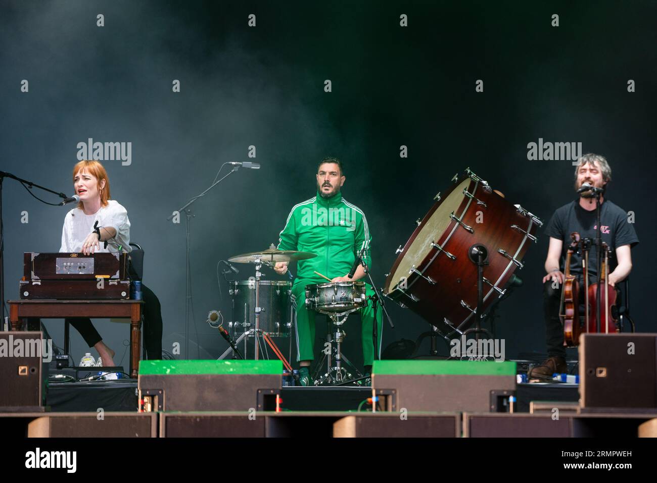 Dublin Contemporary Irish Folk band LANKUM on Mountain Stage al Green Man Festival in Galles, Regno Unito, agosto 2023. Foto: Rob Watkins Foto Stock