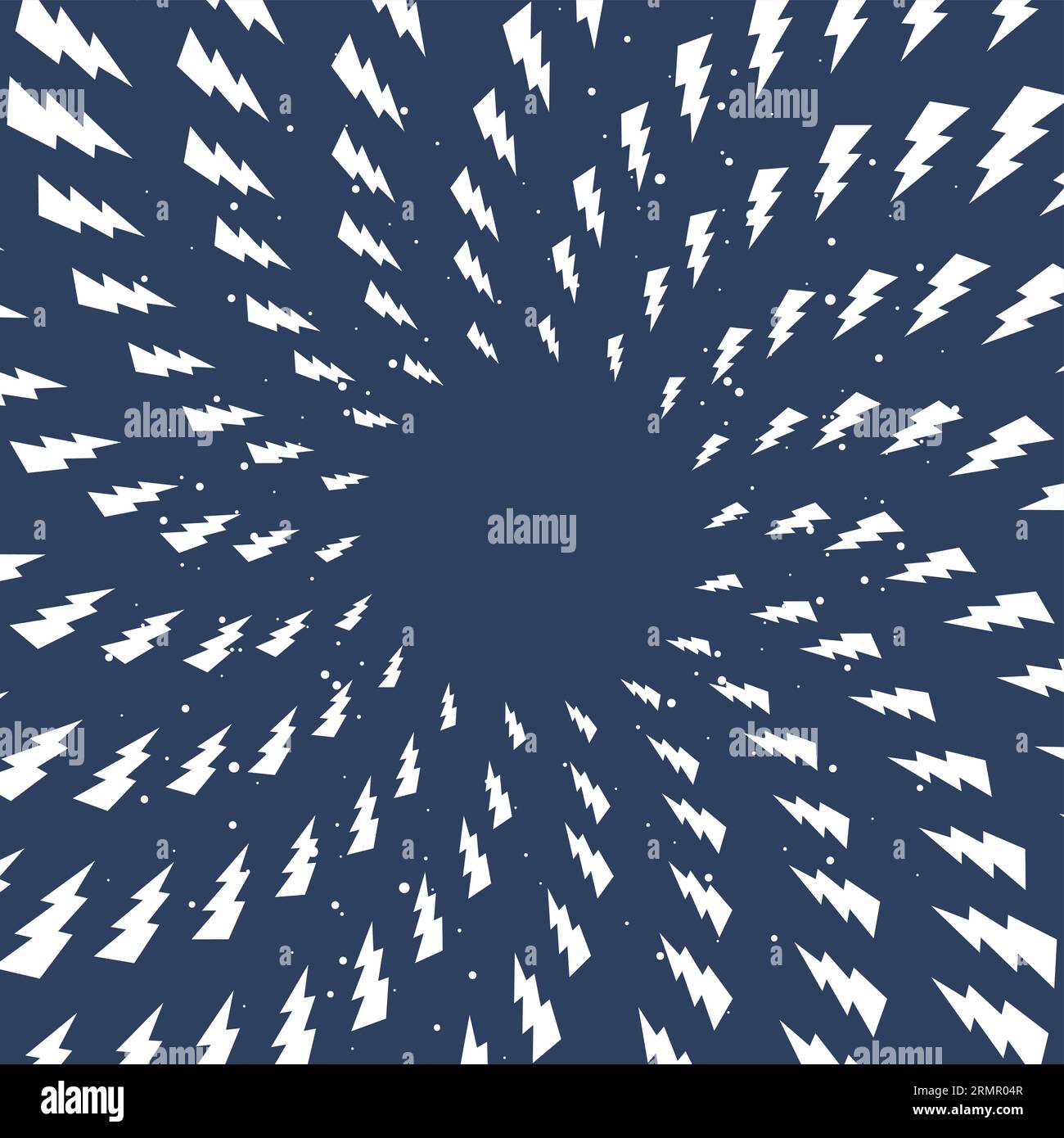 Telaio dei bulloni di illuminazione con tuoni attorcigliati, turbolenza magnetica con bulloni elettrici, vettore Illustrazione Vettoriale