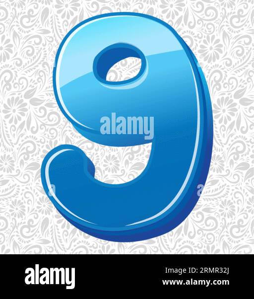 Lettera alfabetica 9, disegno lettera alfabetica, illustrazione lettera alfabetica, ultima immagine, illustrazione lettere, vettore alfabetico, vettore font Illustrazione Vettoriale