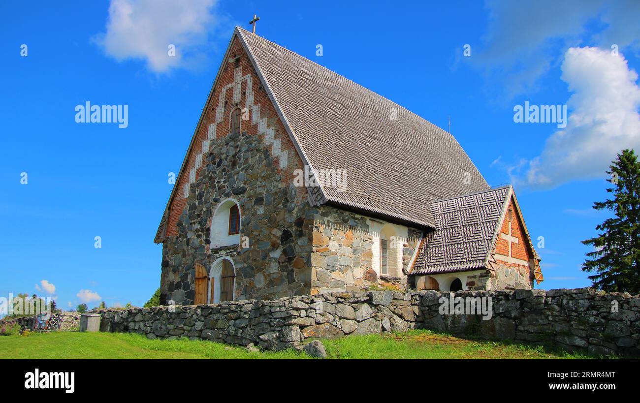 Tyrvään Pyhän Olavin kirkko, 1516, Sastamala, Finlandia Foto Stock