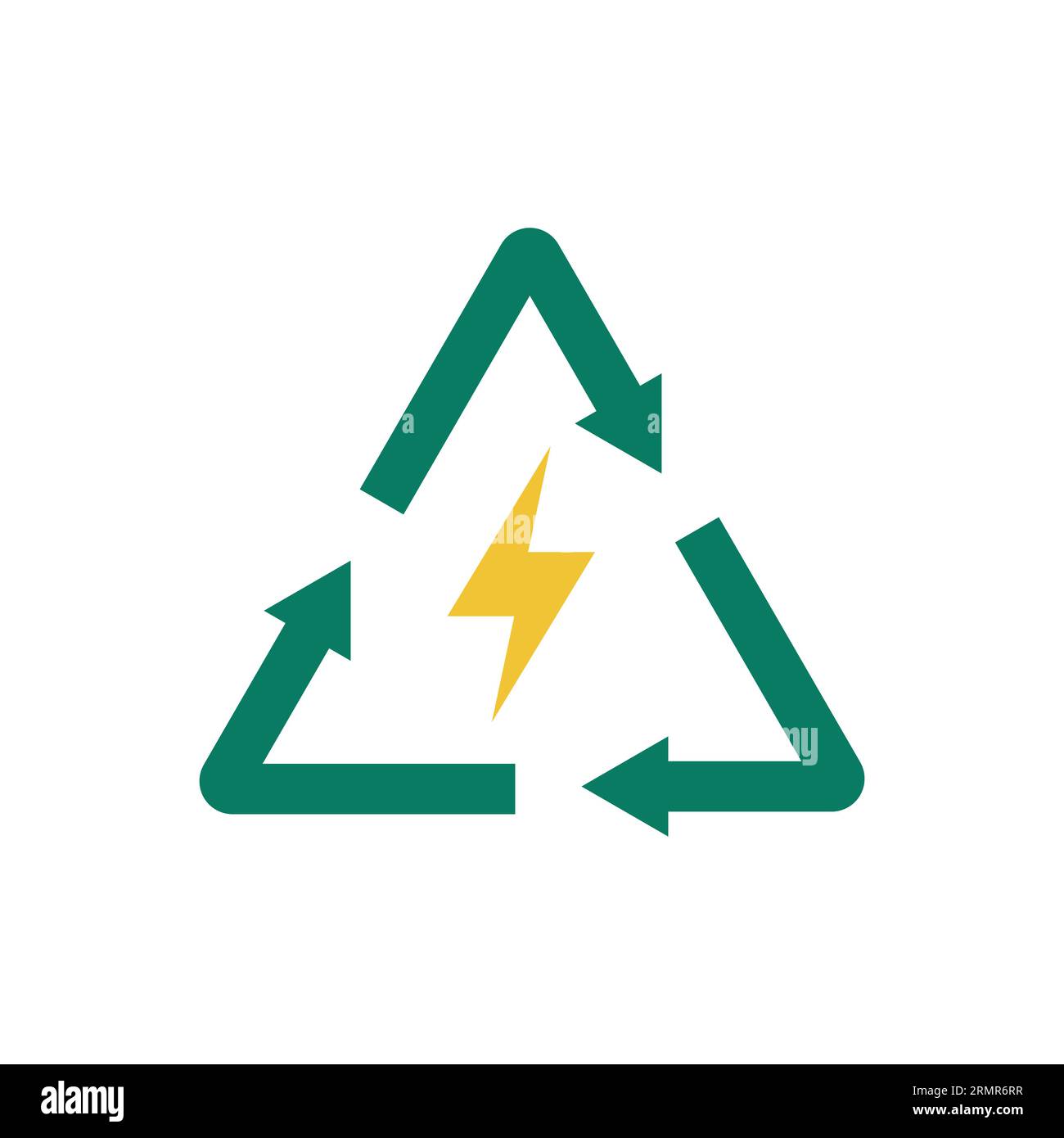 Vettore di energia rinnovabile. Icona del segnale illustrativo ECO. Simbolo o logo del riciclaggio. Illustrazione Vettoriale
