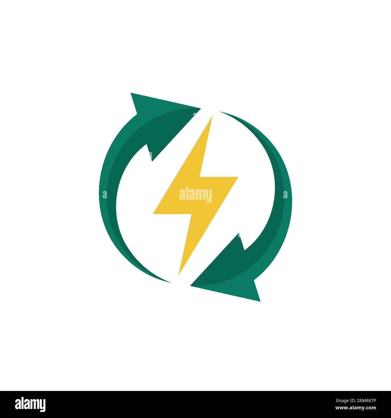 Vettore di energia rinnovabile. Icona del segnale illustrativo ECO. Simbolo o logo del riciclaggio. Illustrazione Vettoriale
