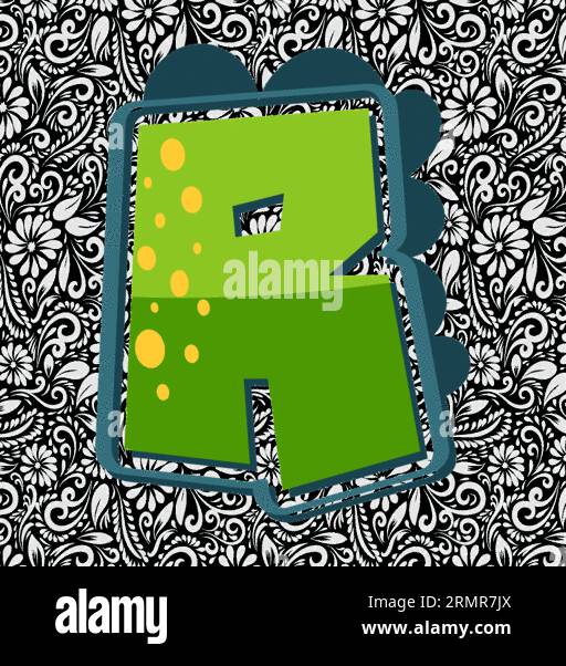 Lettera alfabetica R, disegno lettera alfabetica, illustrazione lettera alfabetica, ultima immagine, illustrazione lettere, vettore alfabetico, vettore font Illustrazione Vettoriale