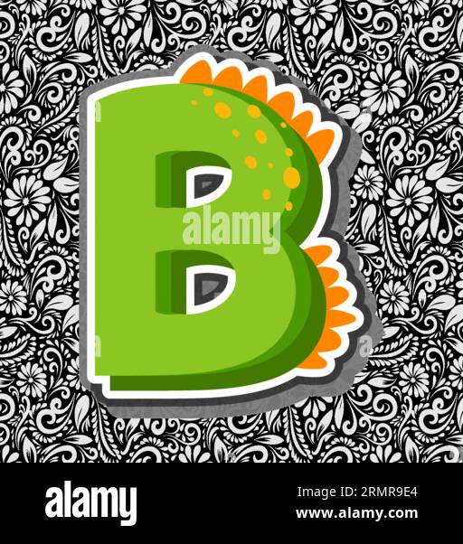 Lettera alfabetica B, disegno lettera alfabetica, illustrazione lettera alfabetica, ultima immagine, illustrazione lettere, vettore alfabetico, vettore font Illustrazione Vettoriale