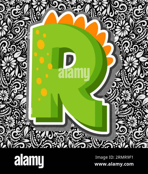 Lettera alfabetica R, disegno lettera alfabetica, illustrazione lettera alfabetica, ultima immagine, illustrazione lettere, vettore alfabetico, vettore font Illustrazione Vettoriale