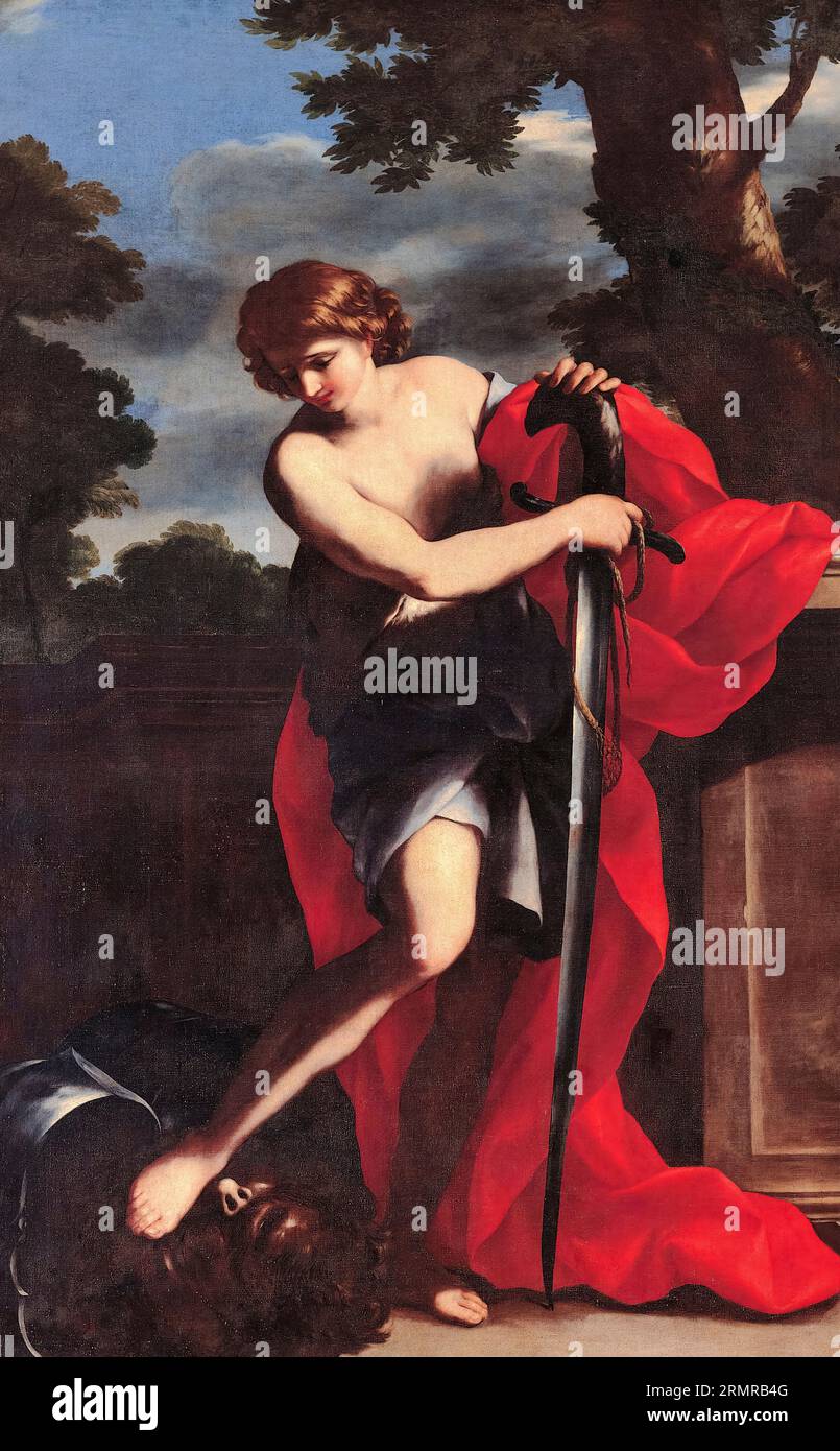 Giovanni Francesco Romanelli, David, pittura ad olio su tela, 1635-1640 Foto Stock