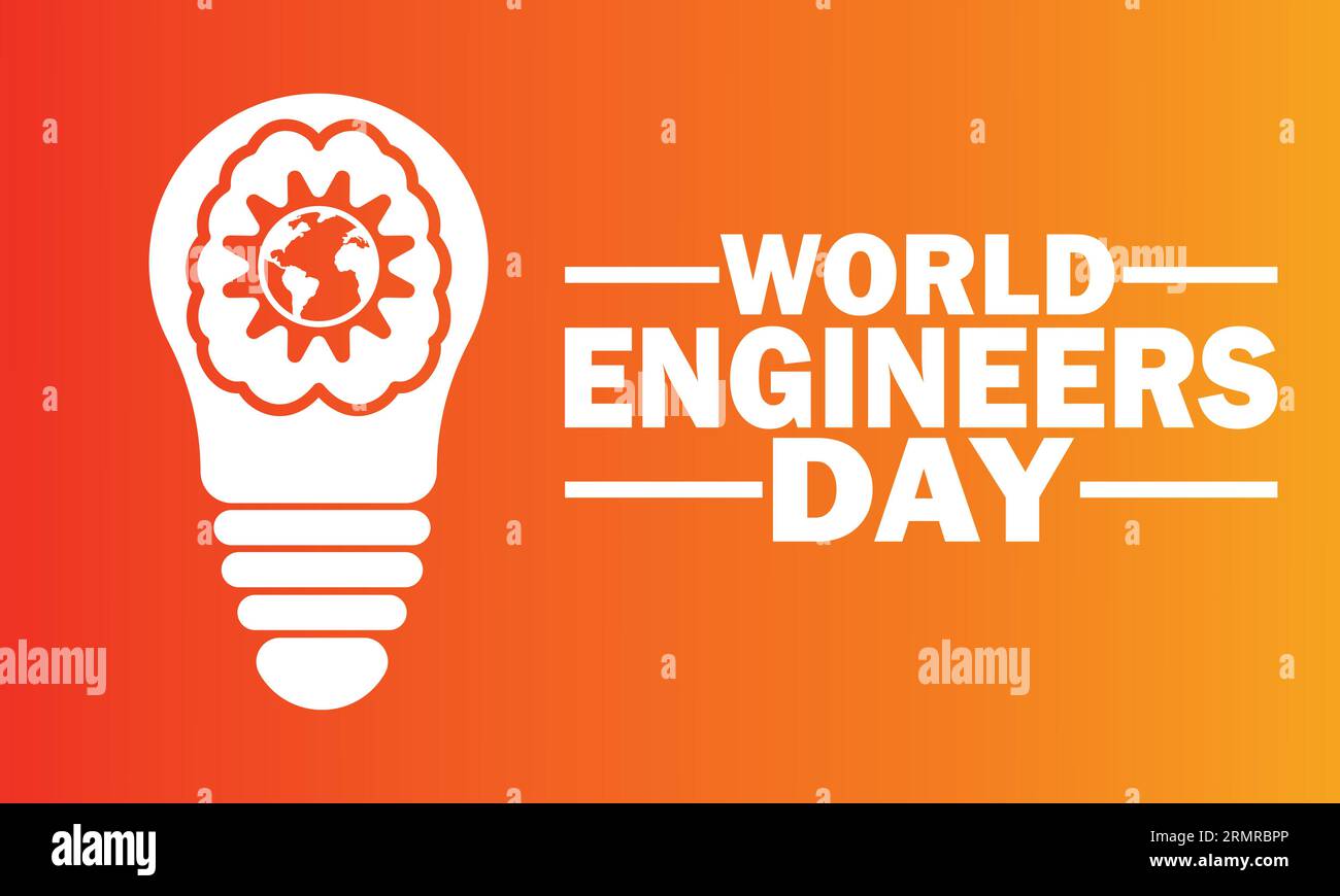 Illustrazione della progettazione di modelli vettoriali per la giornata mondiale degli ingegneri. Adatto per biglietti d'auguri, poster e striscioni Illustrazione Vettoriale